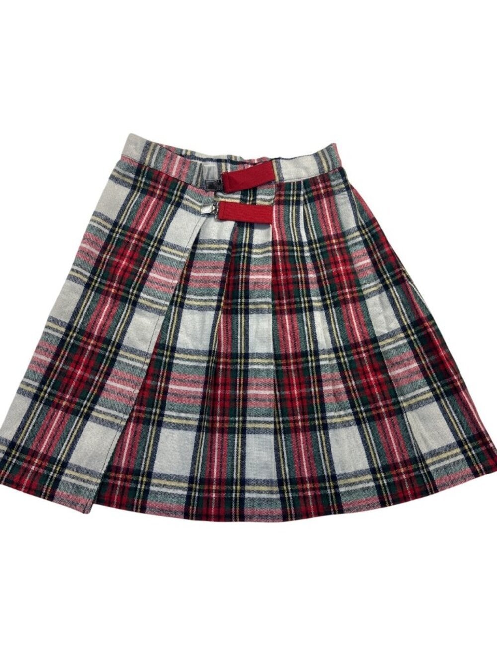 Vtg Images Tartan School Girl Skirt Sz 12 Red Green Plaid Pleated Academia Prep